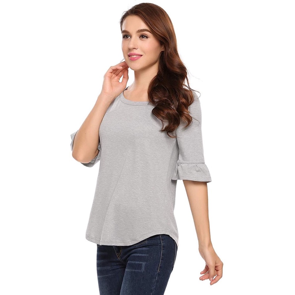 3/4 sleeve blouse with bell sleeve
